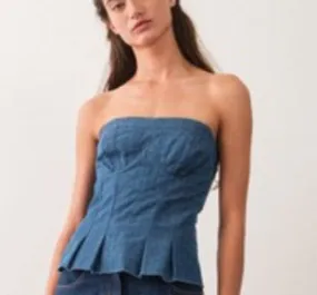 Denim strapless top