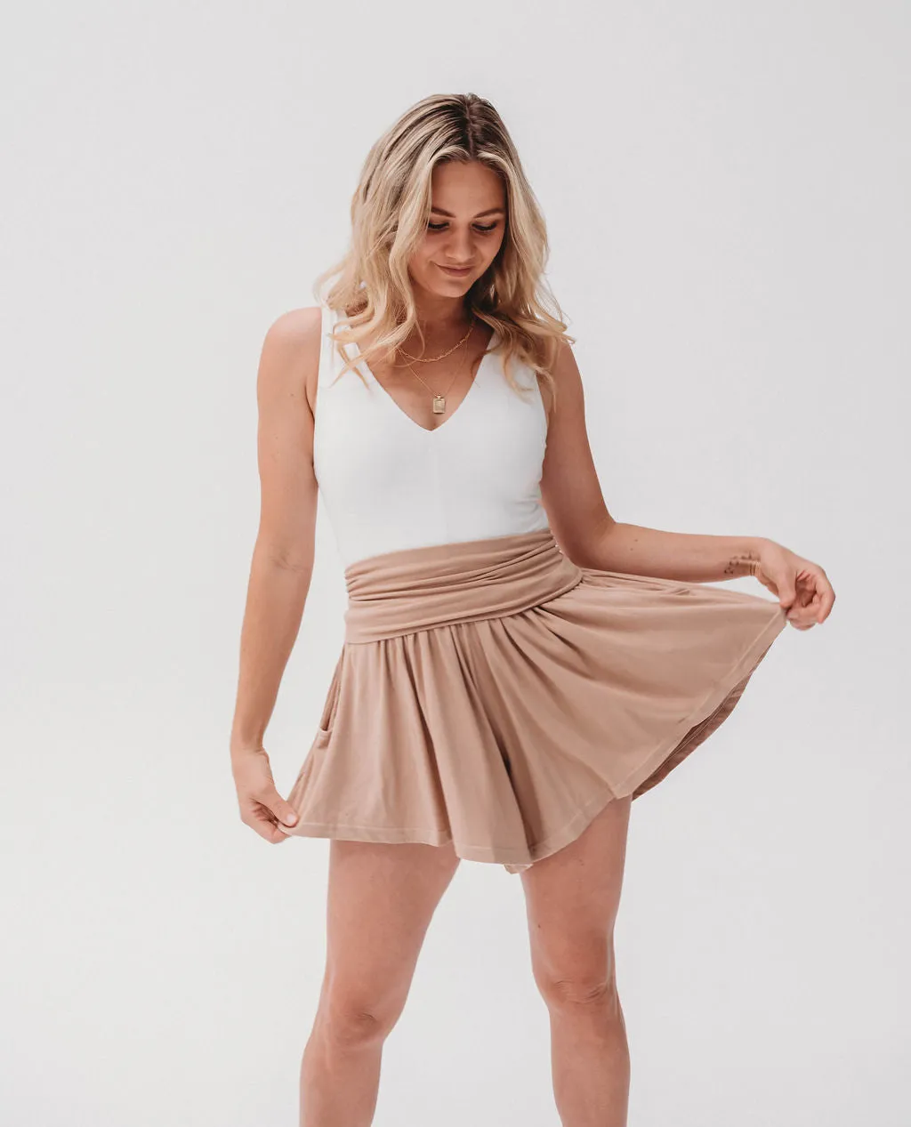 Drape Gather Shorts / Jumpsuit - Frappe'