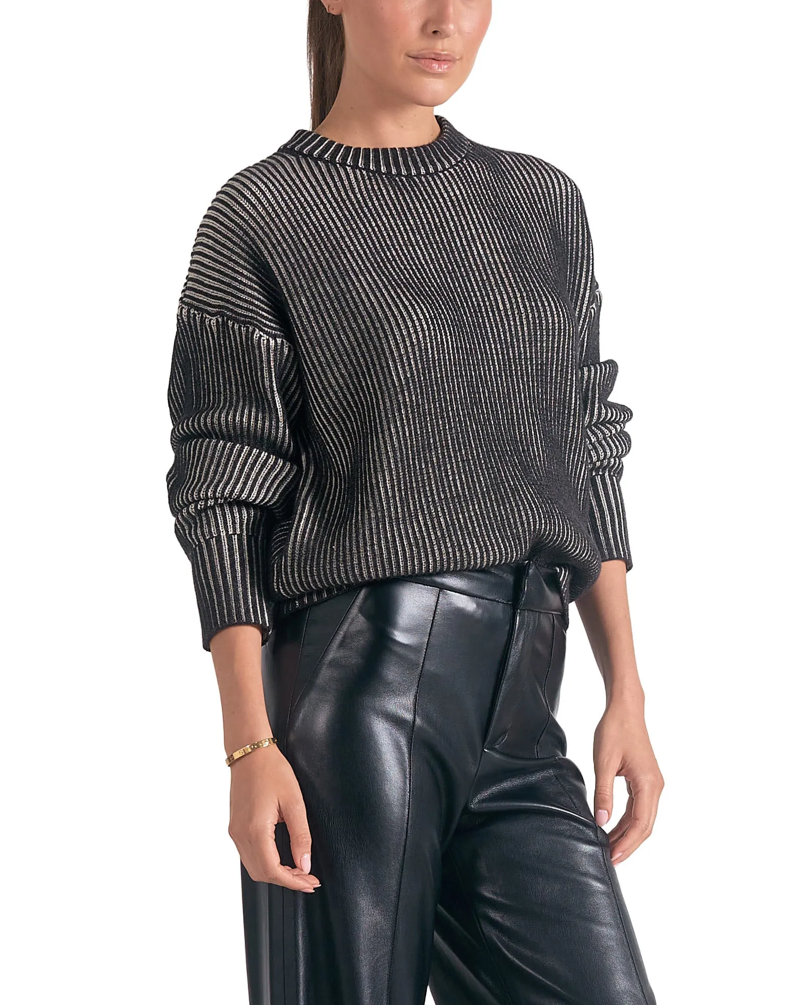 Elan Rib Ombre Crewneck Sweater