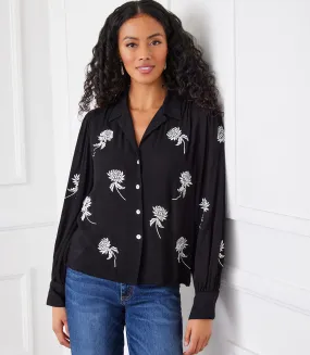 Embroidered Blouson Sleeve Top