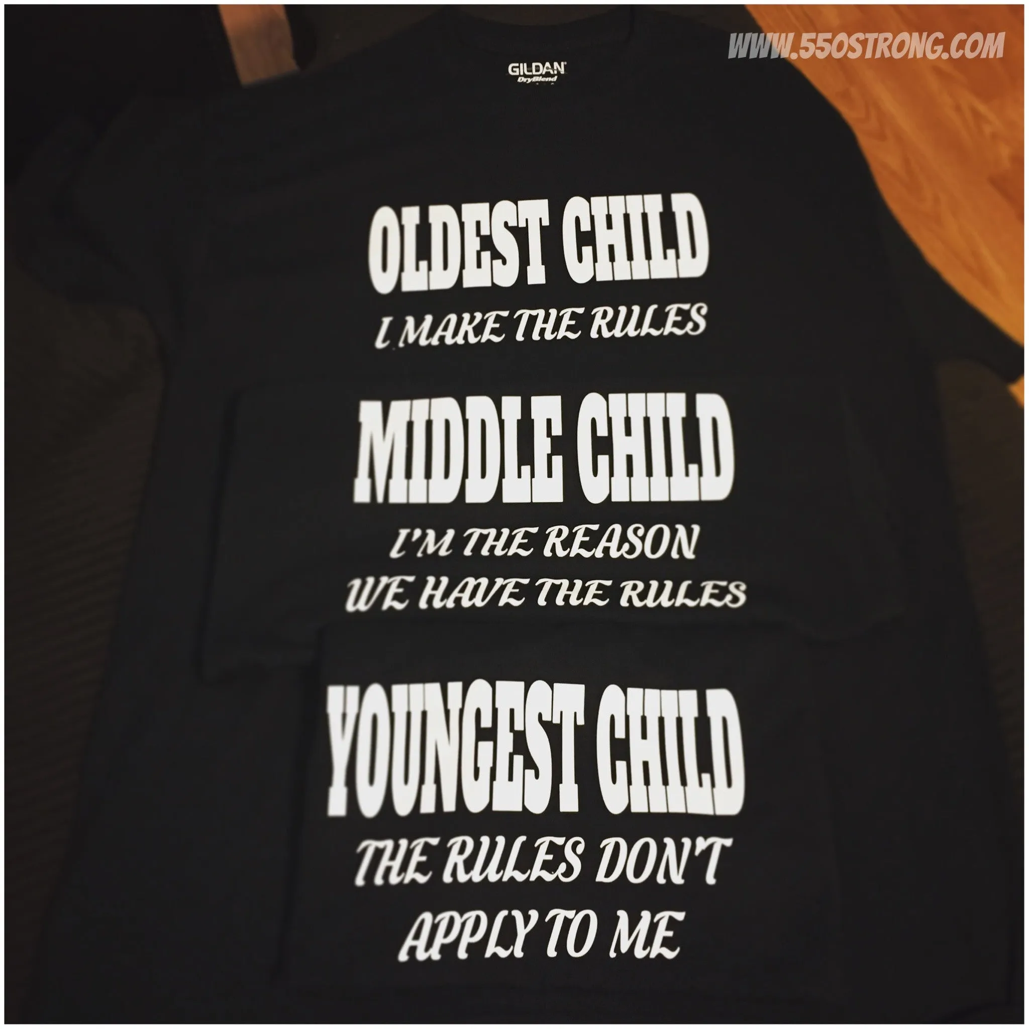 Family - Oldest, Middle, and Youngest Child T Shirt.