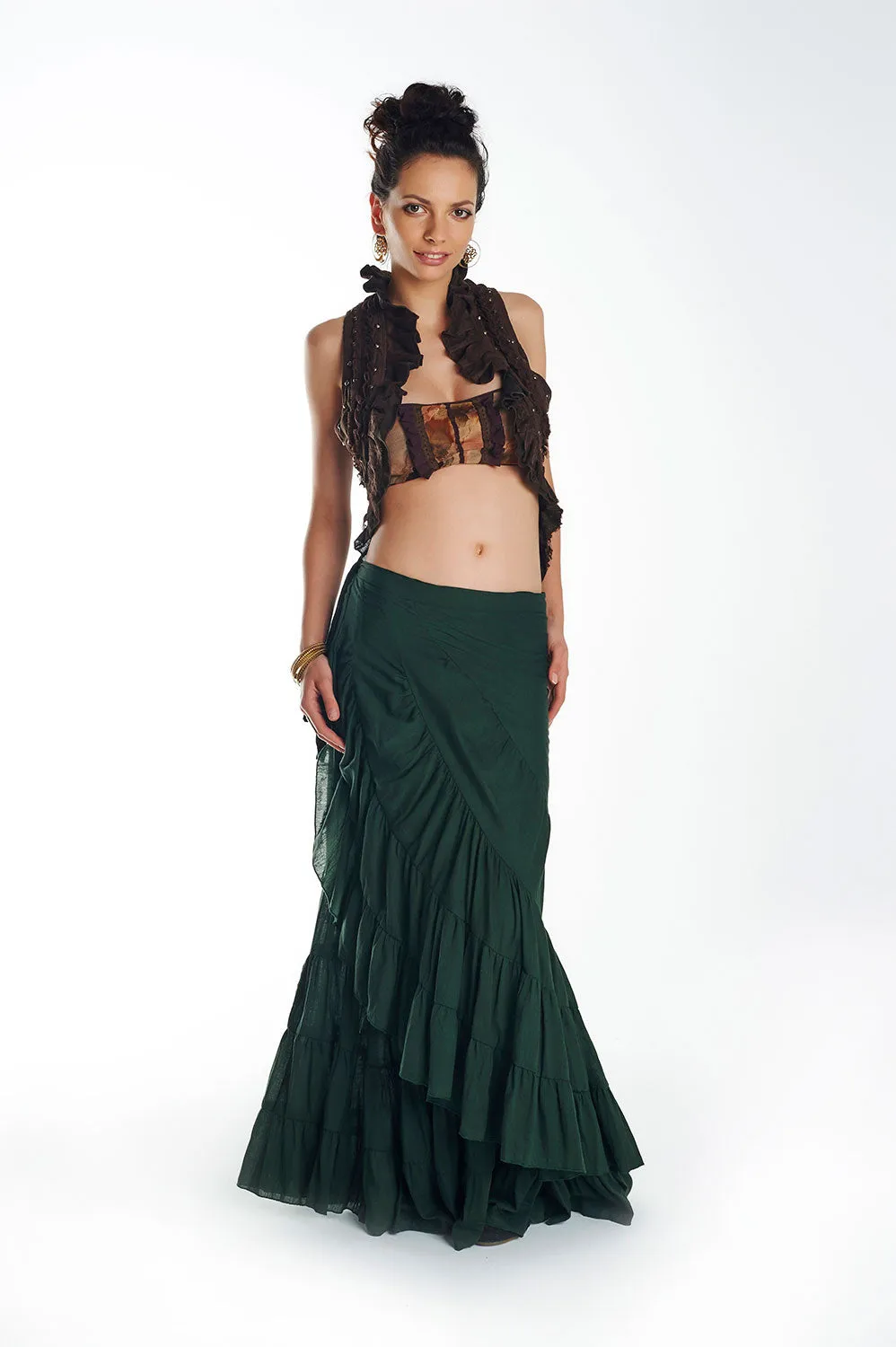 FLAMENCO URBAN GYPSY SKIRT GREEN