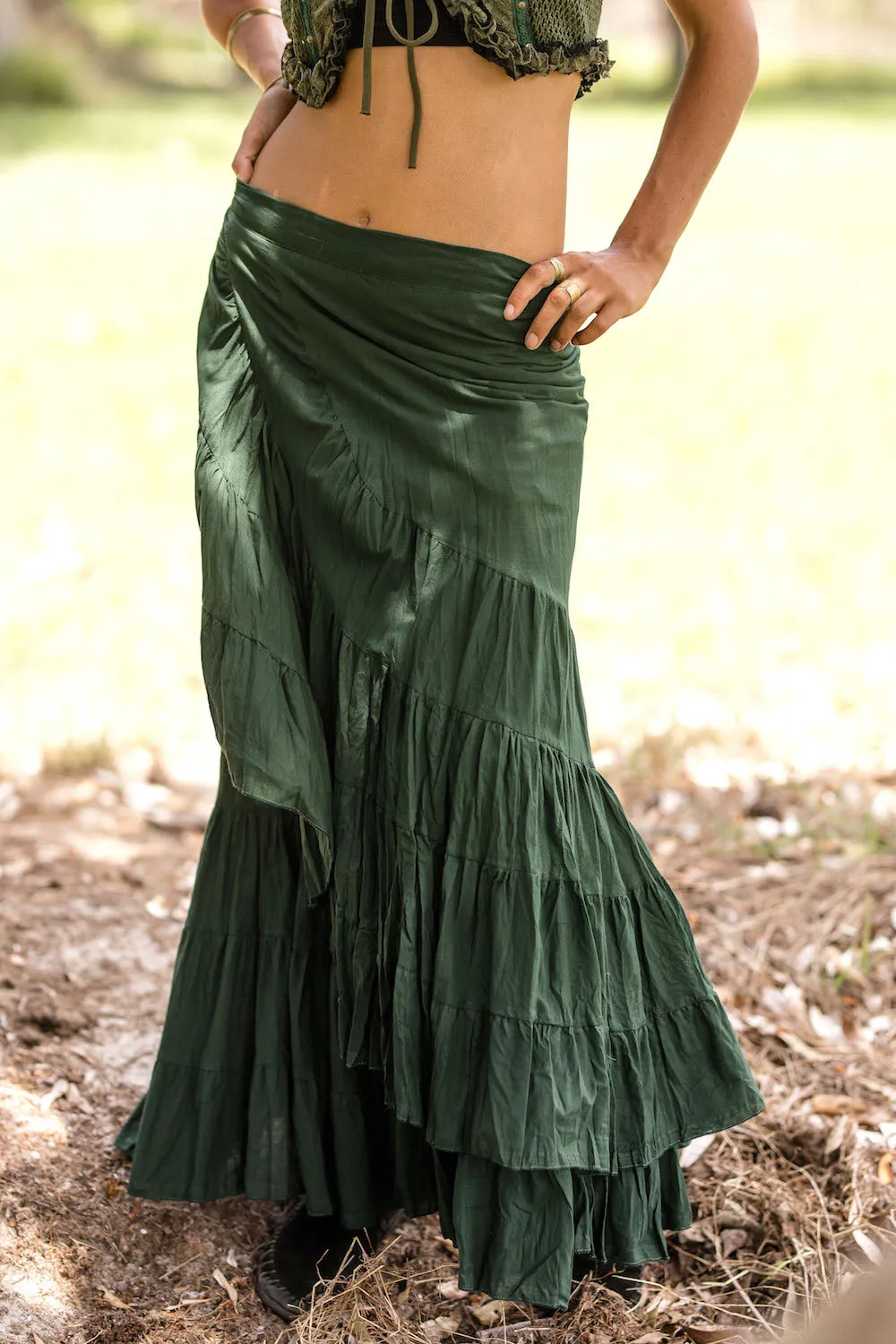 FLAMENCO URBAN GYPSY SKIRT GREEN