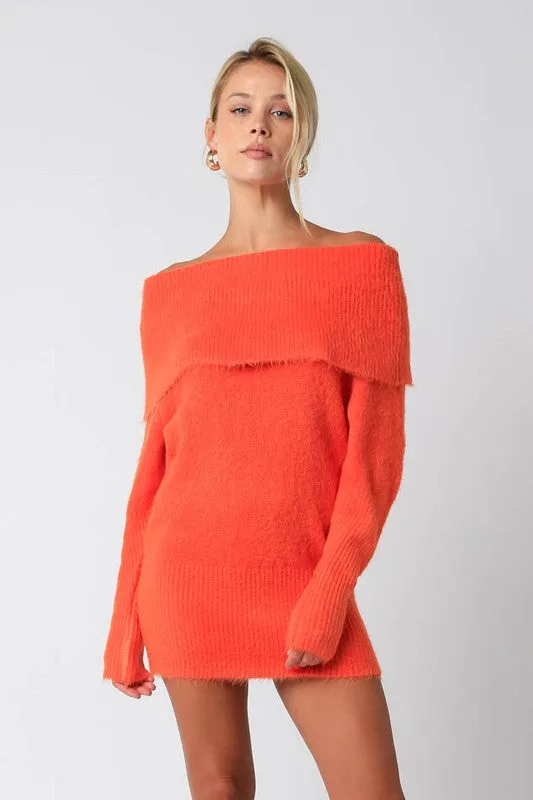 Foldover Sweater Dress