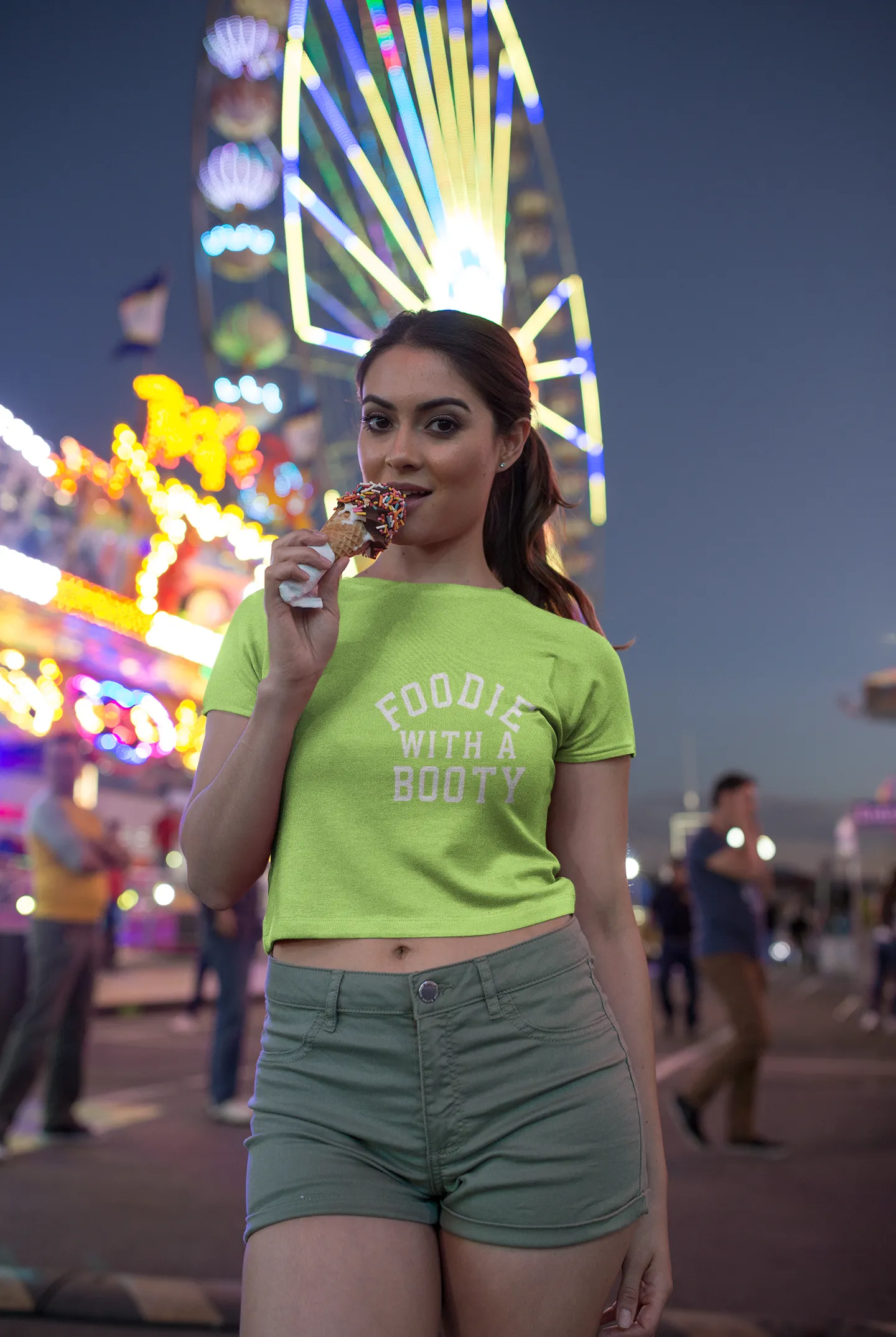 Foodie with a booty Crop Top