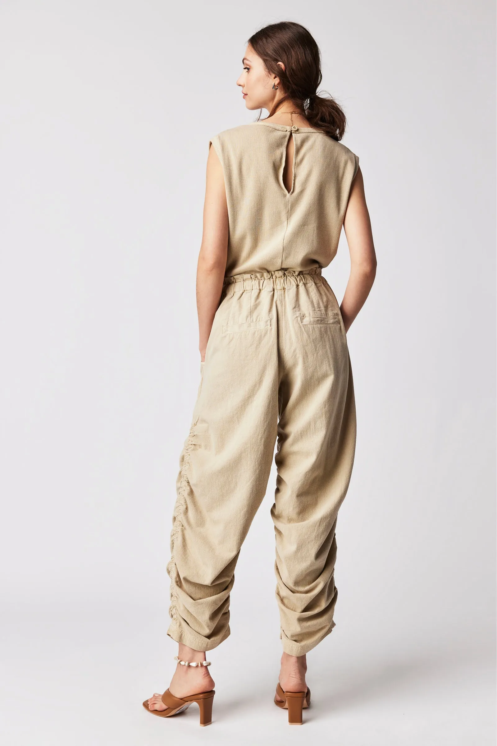 Free People Mixed Media One Piece Jumpsuit - Sand Jam