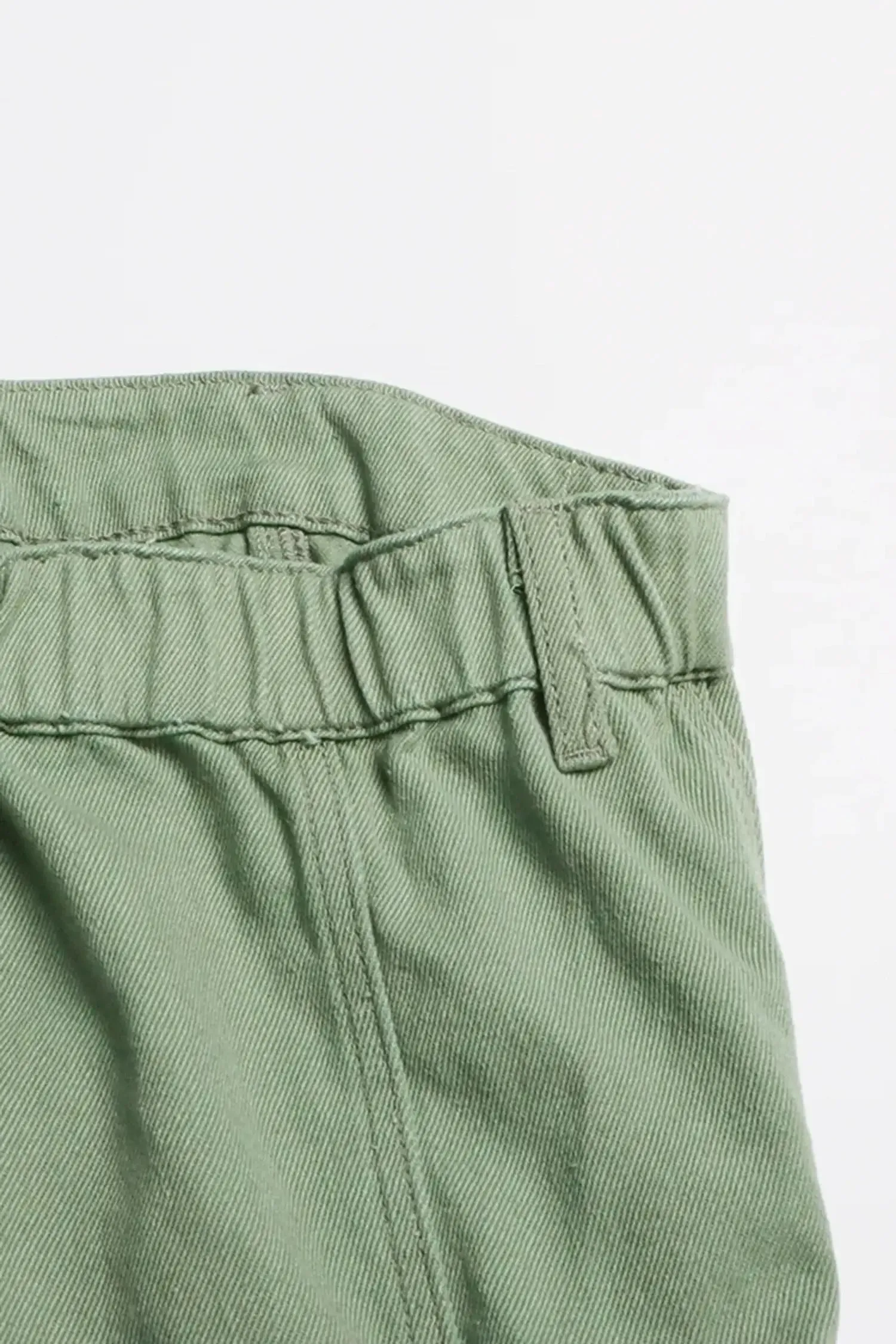 Green Denim Cargo Jumpsuit