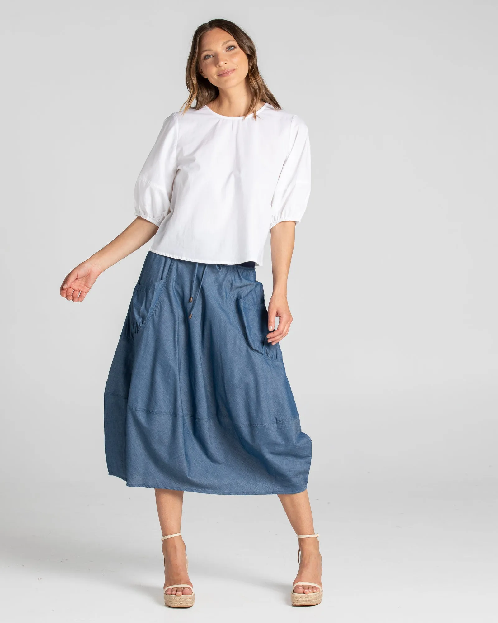 Guru Skirt - Blue Chambray