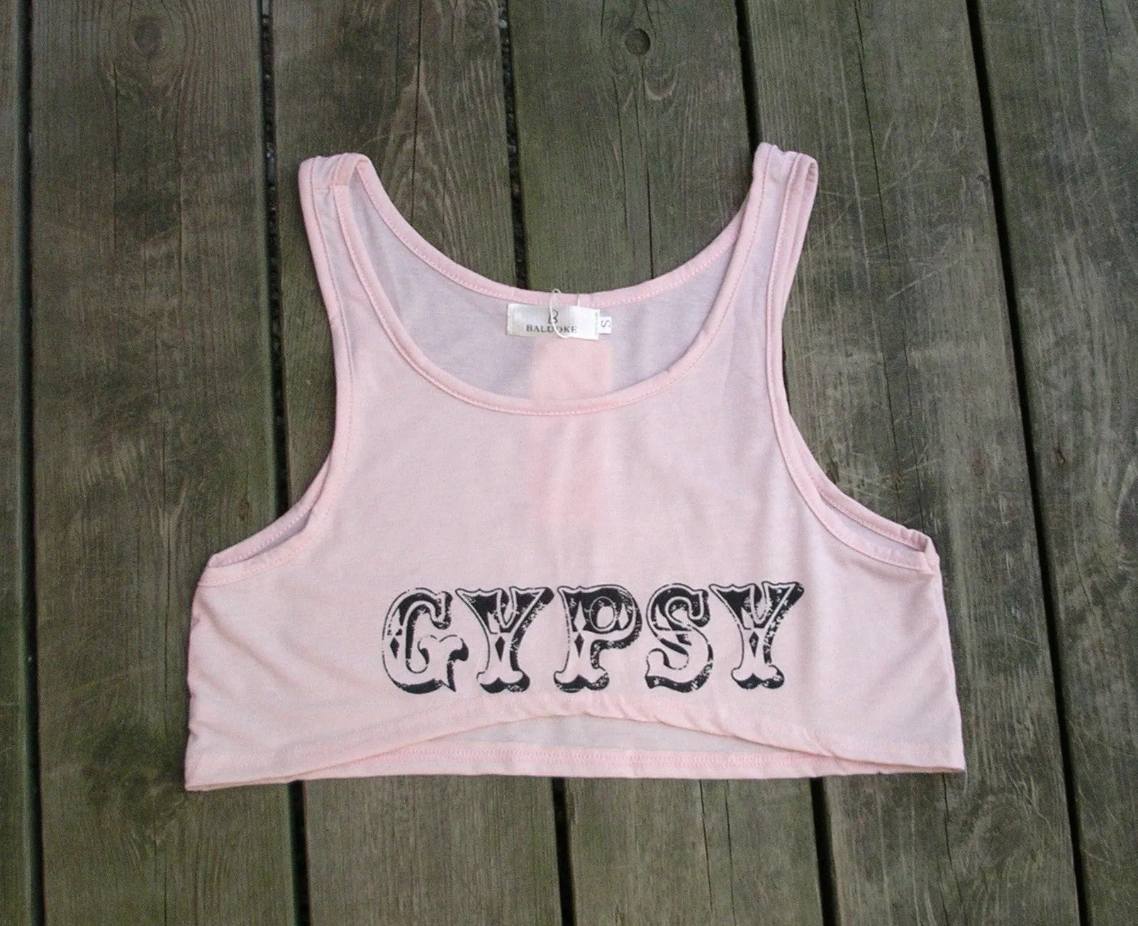 Gypsy Graphic Tank Top Pink Tiny Midrift Boho Cami Baby Tee Shirt Gypset Hippie Gipsy Small Medium Or Large