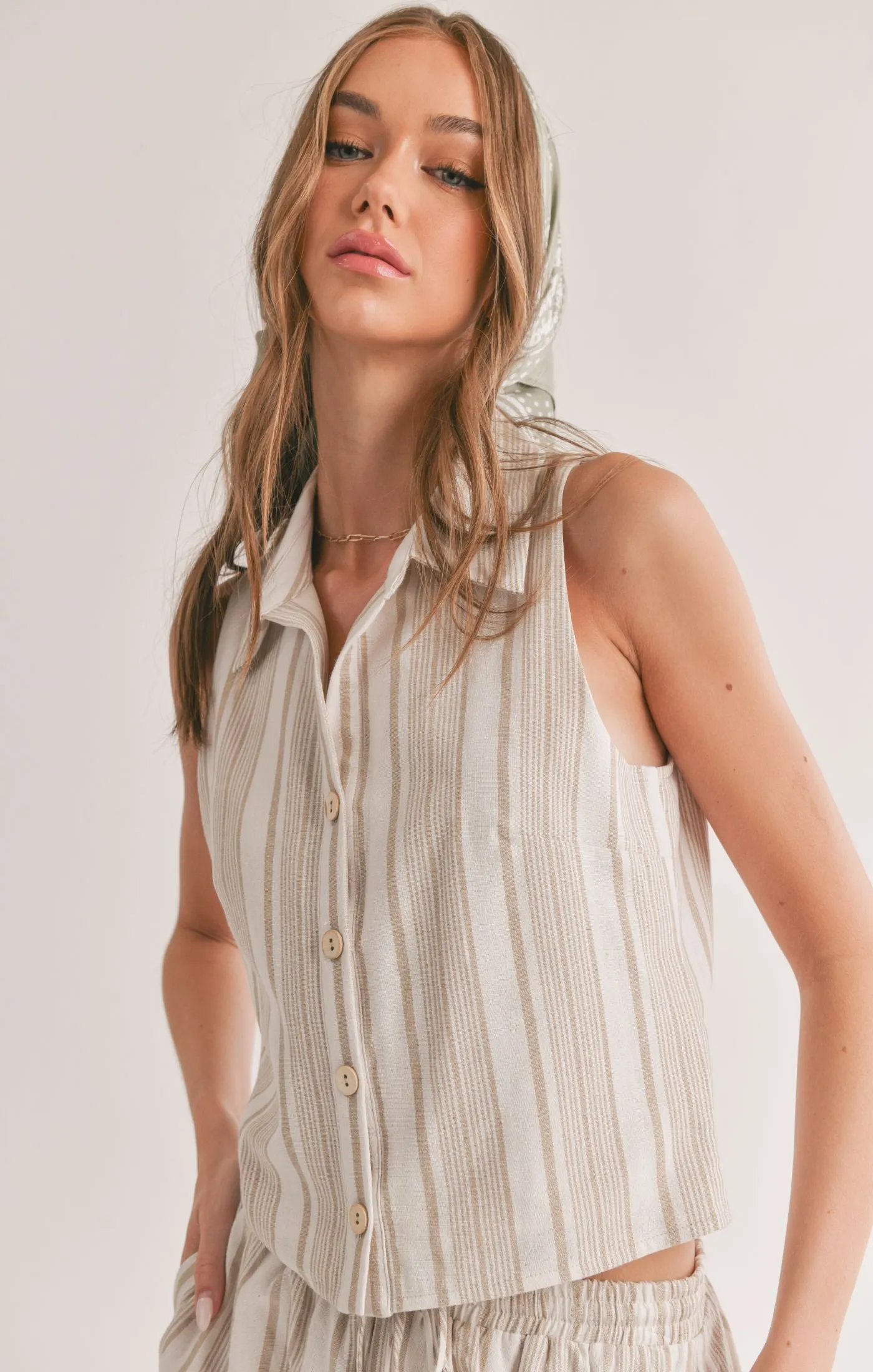 Harmonize Collared Shirt Tank