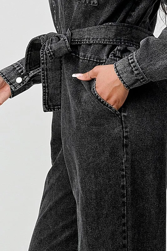 Head of Class- Denim Jumpsuit