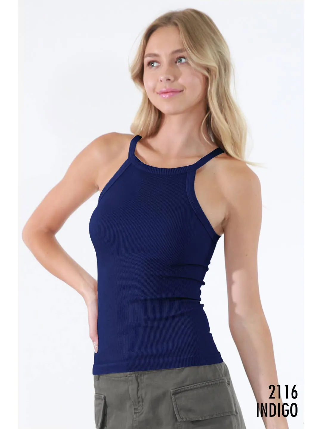 Highneck Ribbed Tank Top