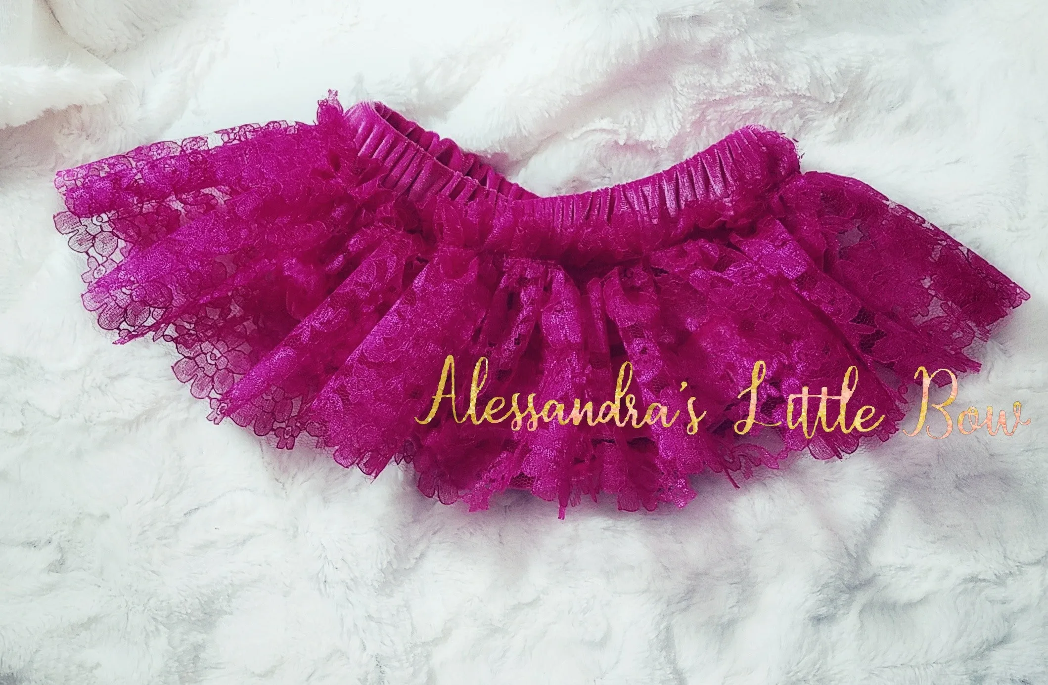 Hot Velvet and Fuschia Lace Skirted Bloomers