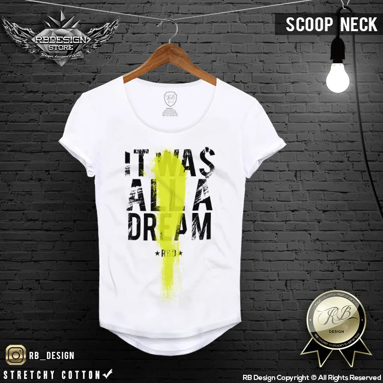 It Was All A Dream Men's T-shirt Deep Scoop Neck Tee Slogan Tank Top MD804