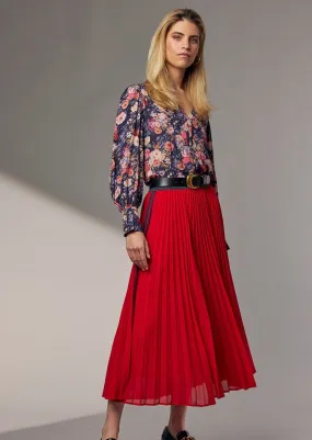 Just Pleat It Skirt - Red