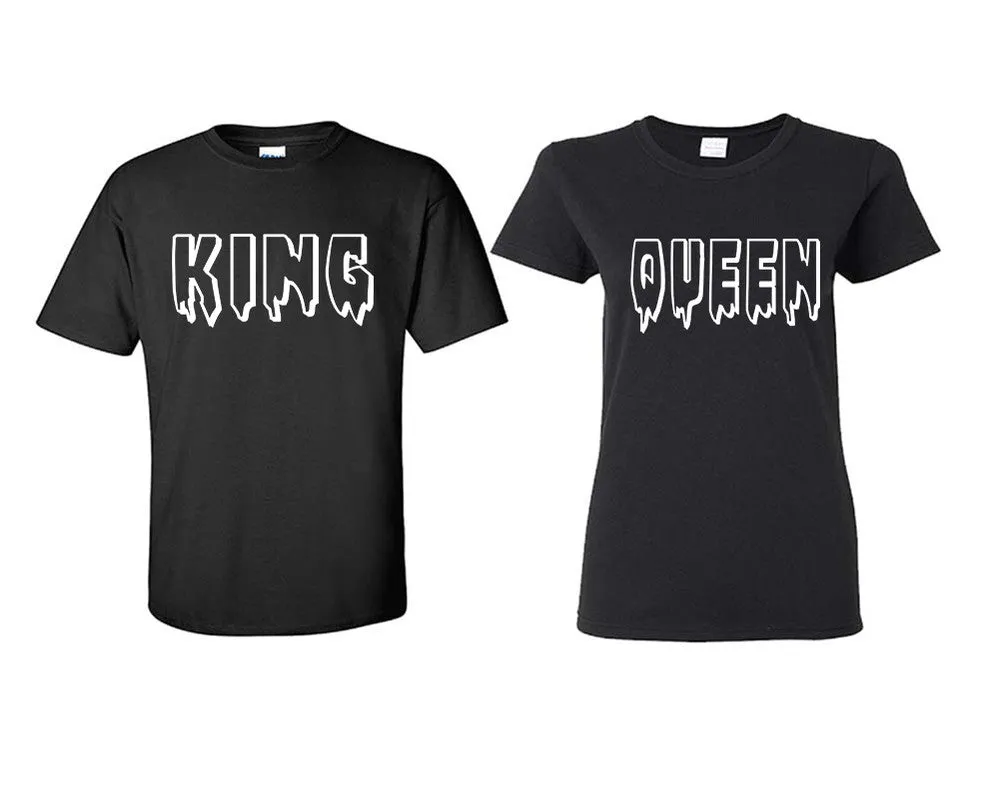 King Queen Couple Matching T Shirts Man and Woman Style Shirts