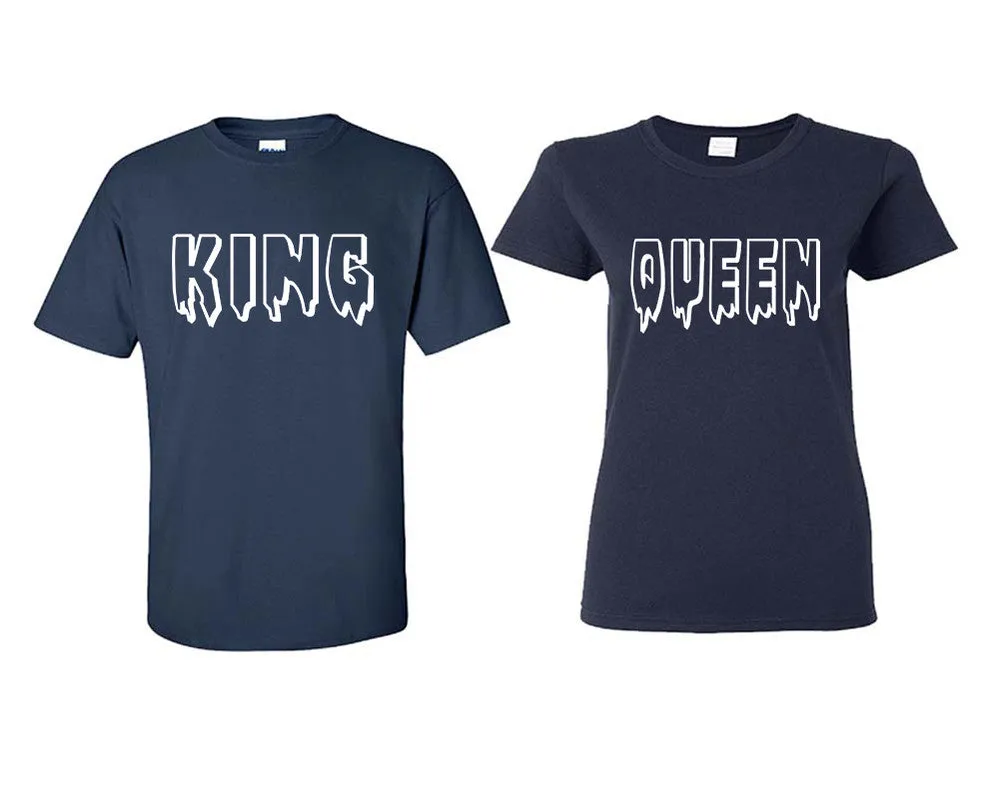 King Queen Couple Matching T Shirts Man and Woman Style Shirts