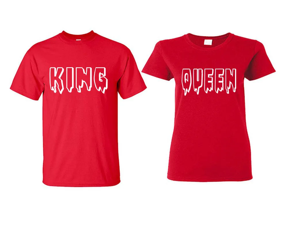 King Queen Couple Matching T Shirts Man and Woman Style Shirts