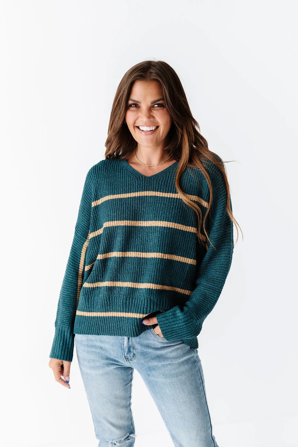 Kingston Striped Sweater in Green