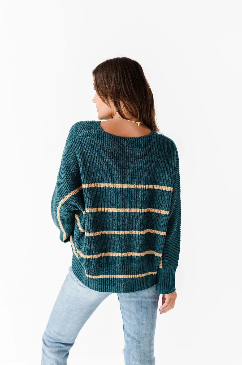 Kingston Striped Sweater in Green