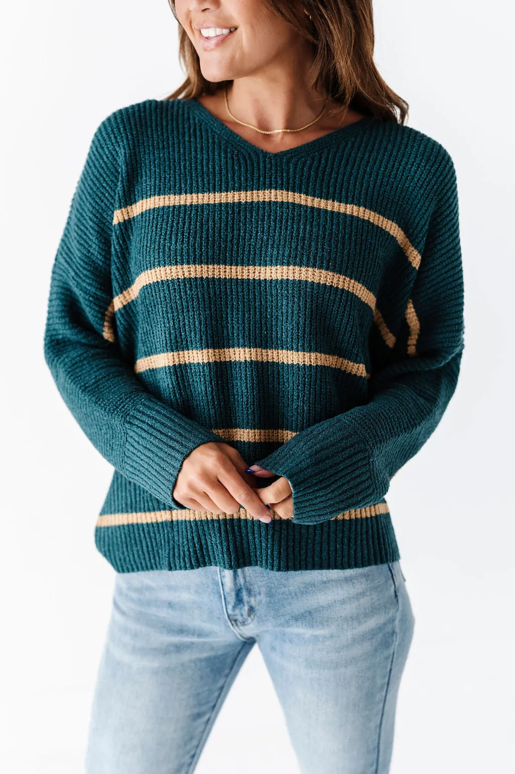 Kingston Striped Sweater in Green