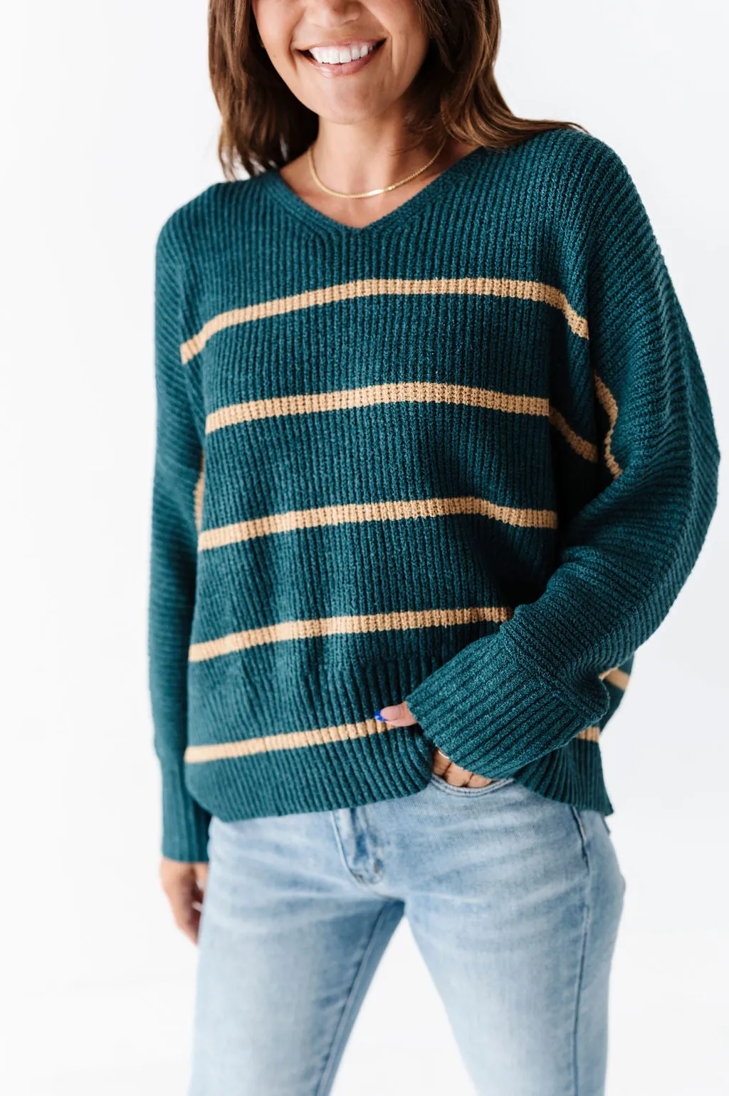 Kingston Striped Sweater in Green