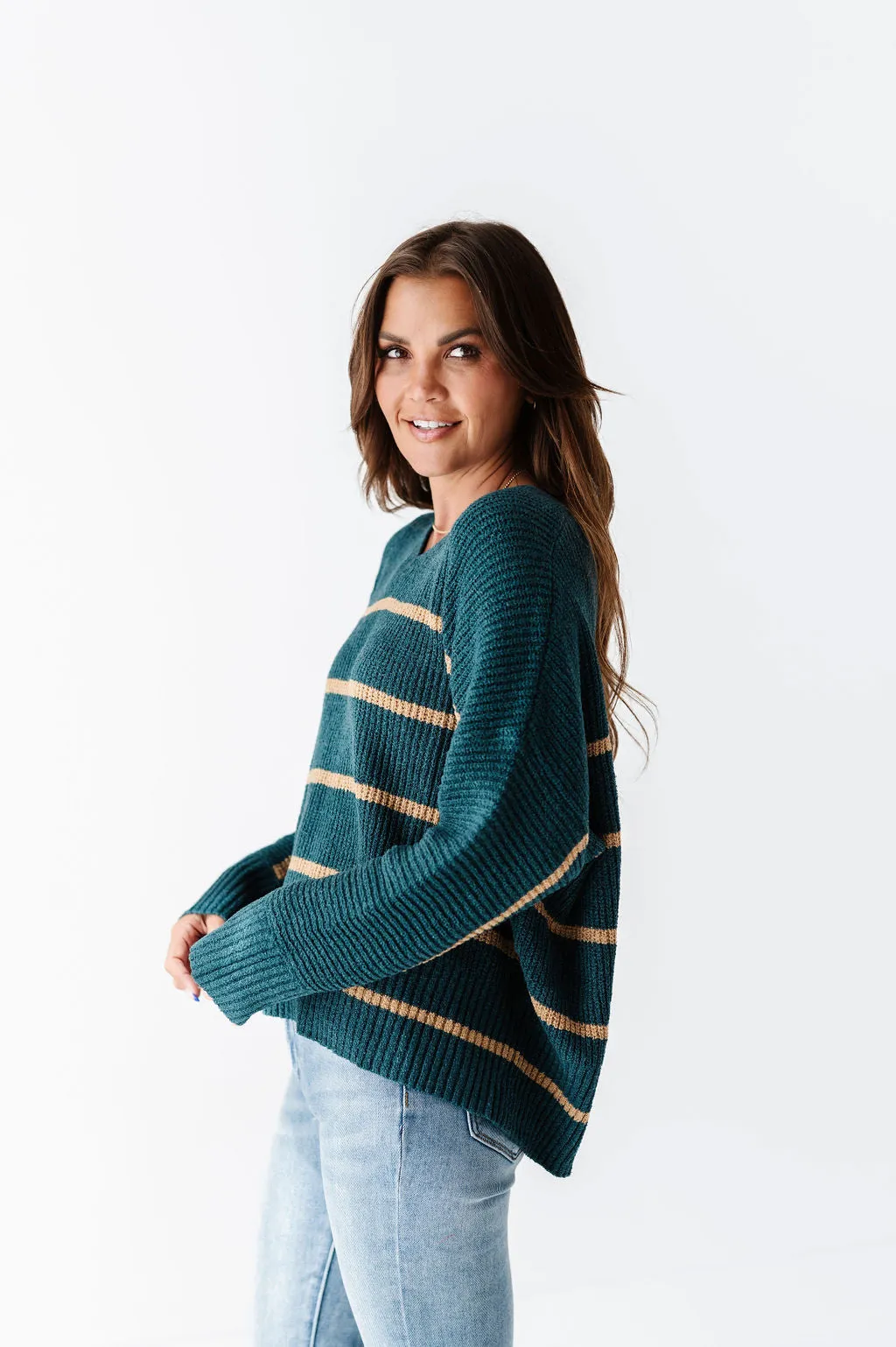 Kingston Striped Sweater in Green