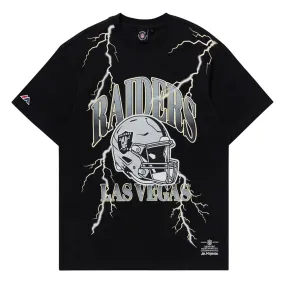 Las Vegas Raiders Team Helmet Lightning Adult T-Shirt NFL by Majestic