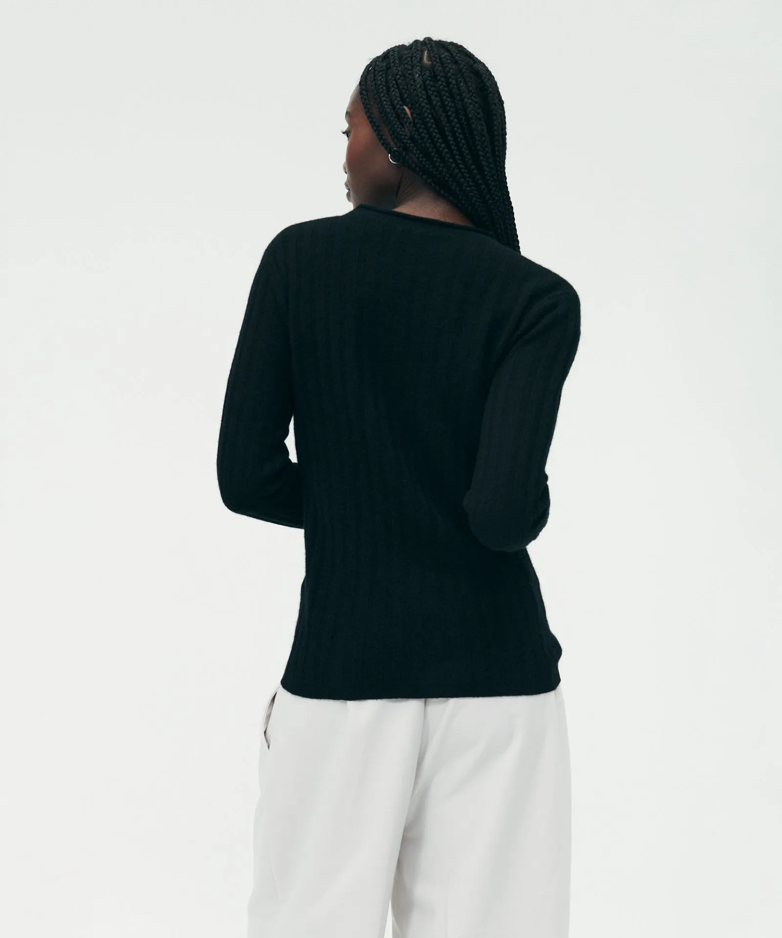 Lightweight Cashmere Ribbed Sweater