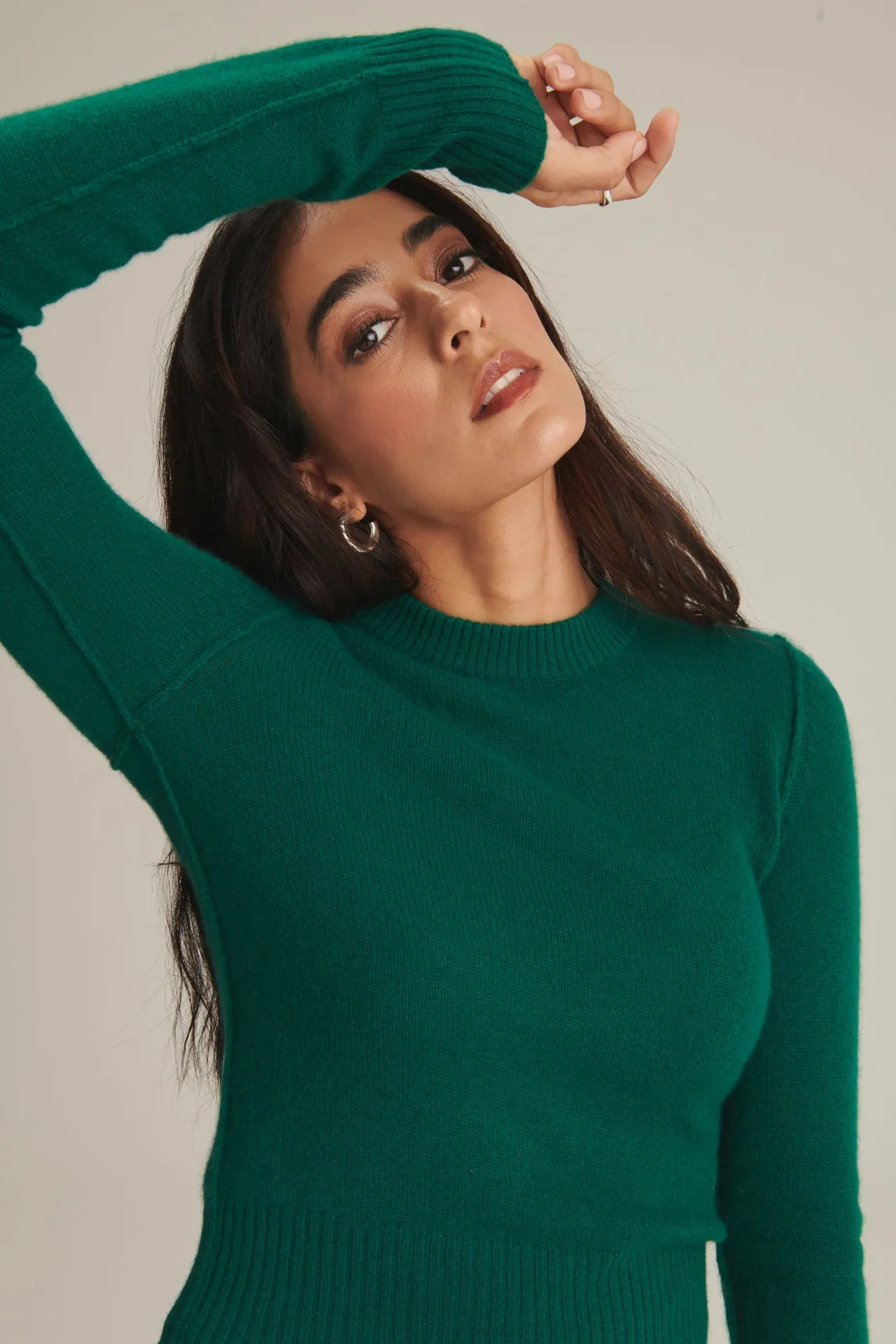 Lightweight Reversible Cropped Crewneck Sweater