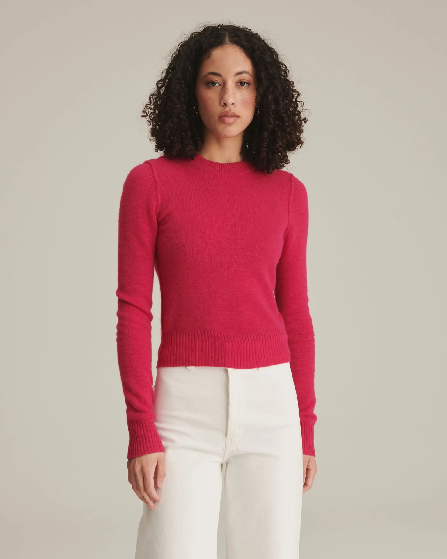 Lightweight Reversible Cropped Crewneck Sweater