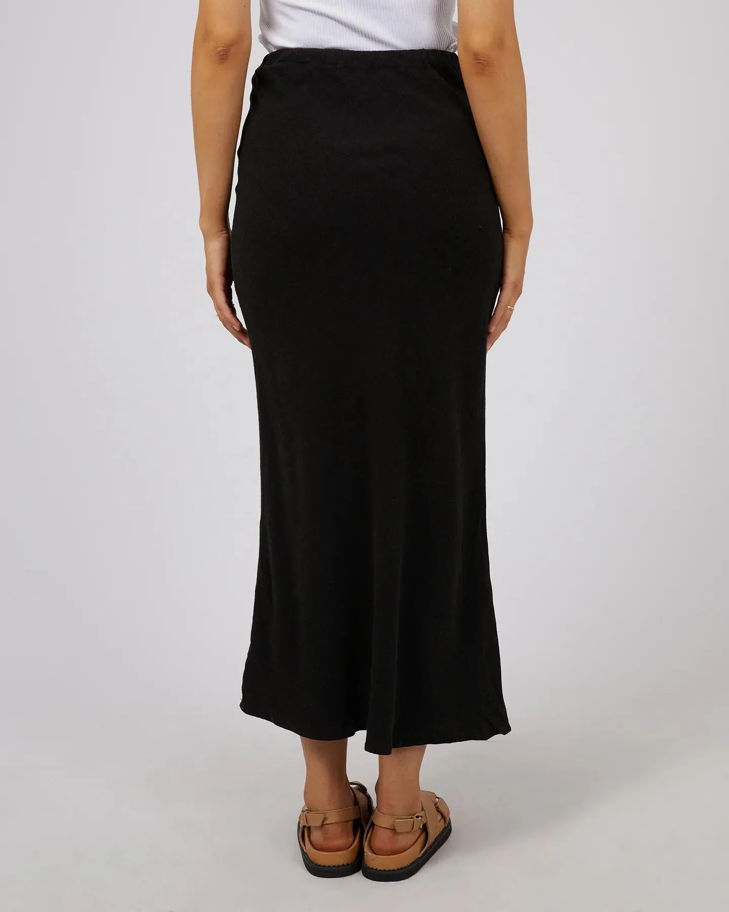 Luxe Linen Maxi Skirt - Black