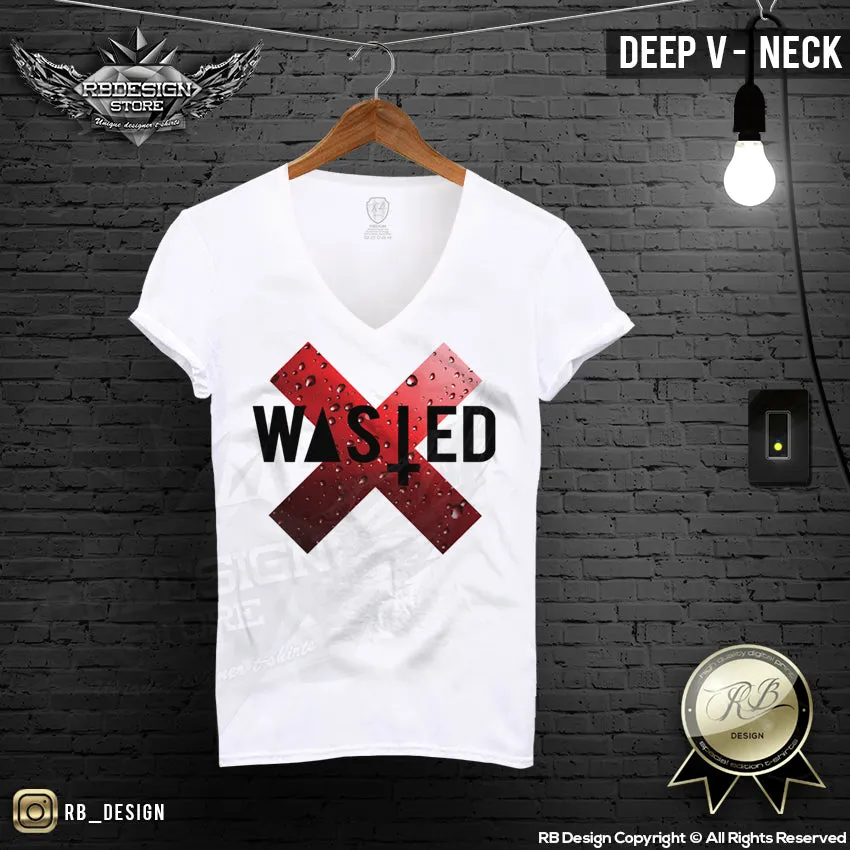 Mens Cross T-shirt Wasted Youth RB Design Inverted Cross Tee Shirts MD757