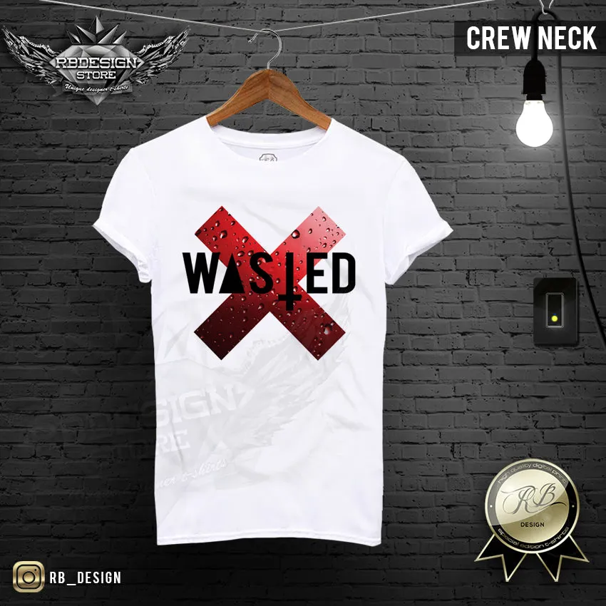 Mens Cross T-shirt Wasted Youth RB Design Inverted Cross Tee Shirts MD757