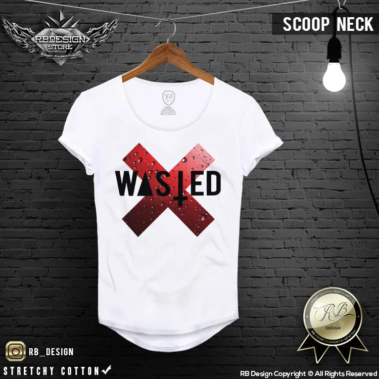 Mens Cross T-shirt Wasted Youth RB Design Inverted Cross Tee Shirts MD757