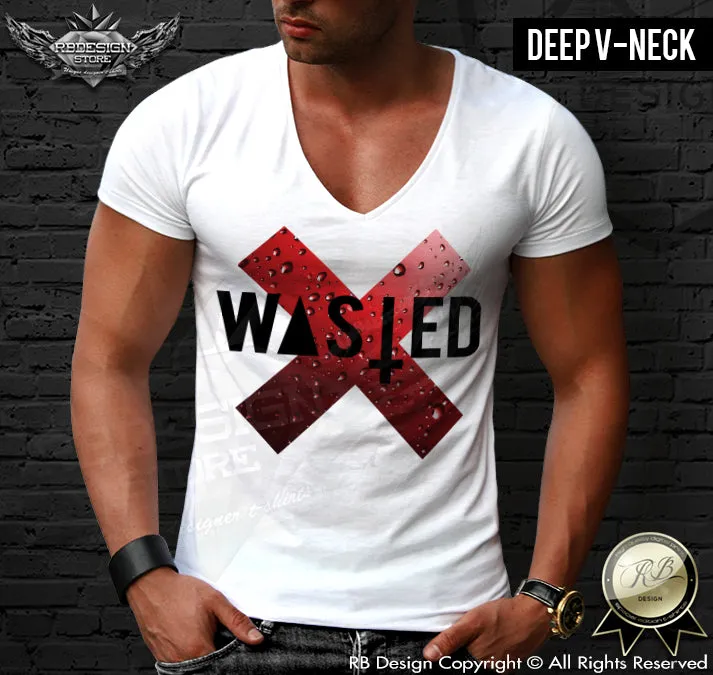 Mens Cross T-shirt Wasted Youth RB Design Inverted Cross Tee Shirts MD757