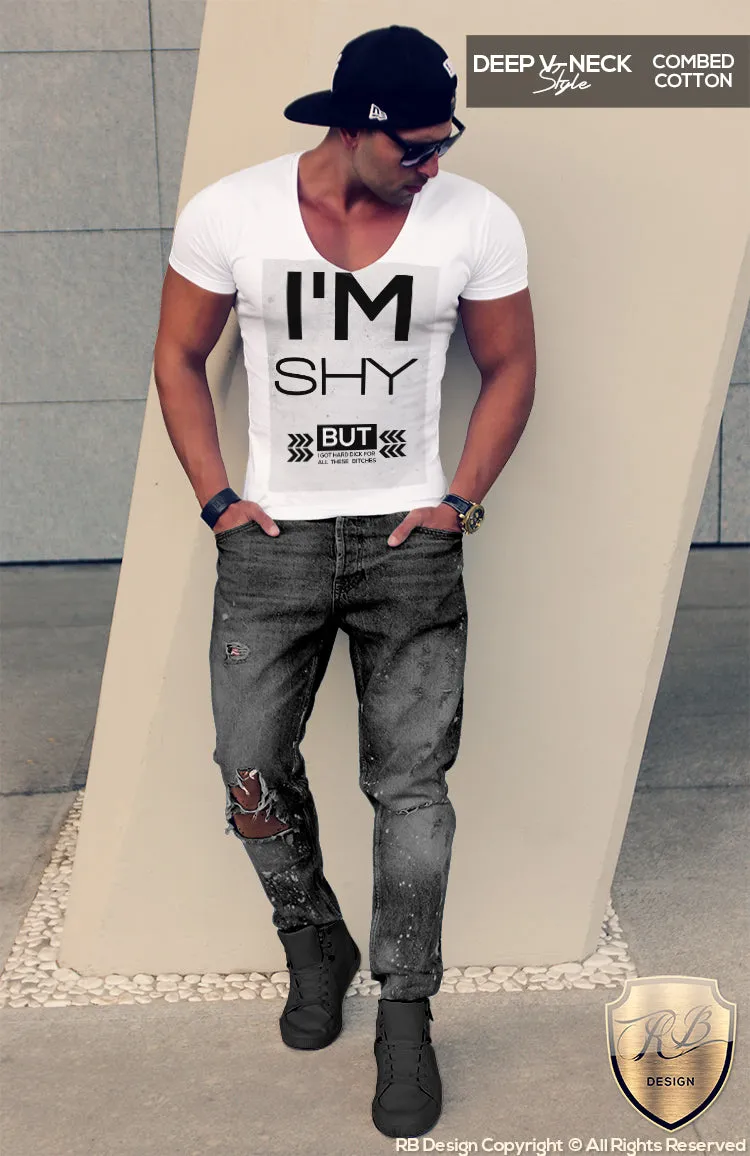 Men's Funny Slogan T-shirt I'm Shy BUT... RB Design Tank Top MD147