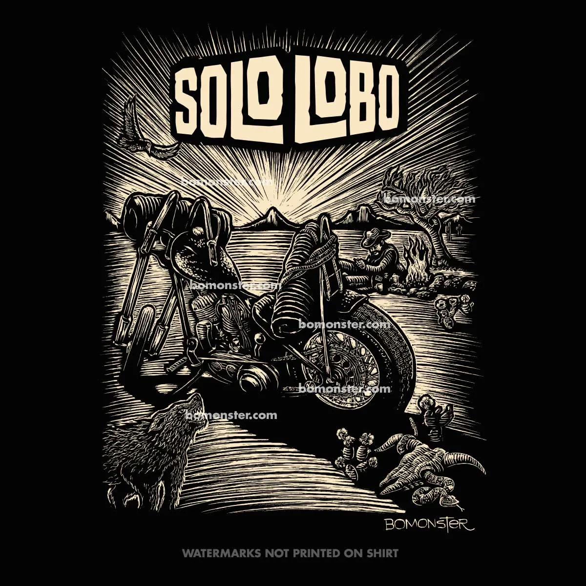 Men's Harley T-Shirt "Solo Lobo"