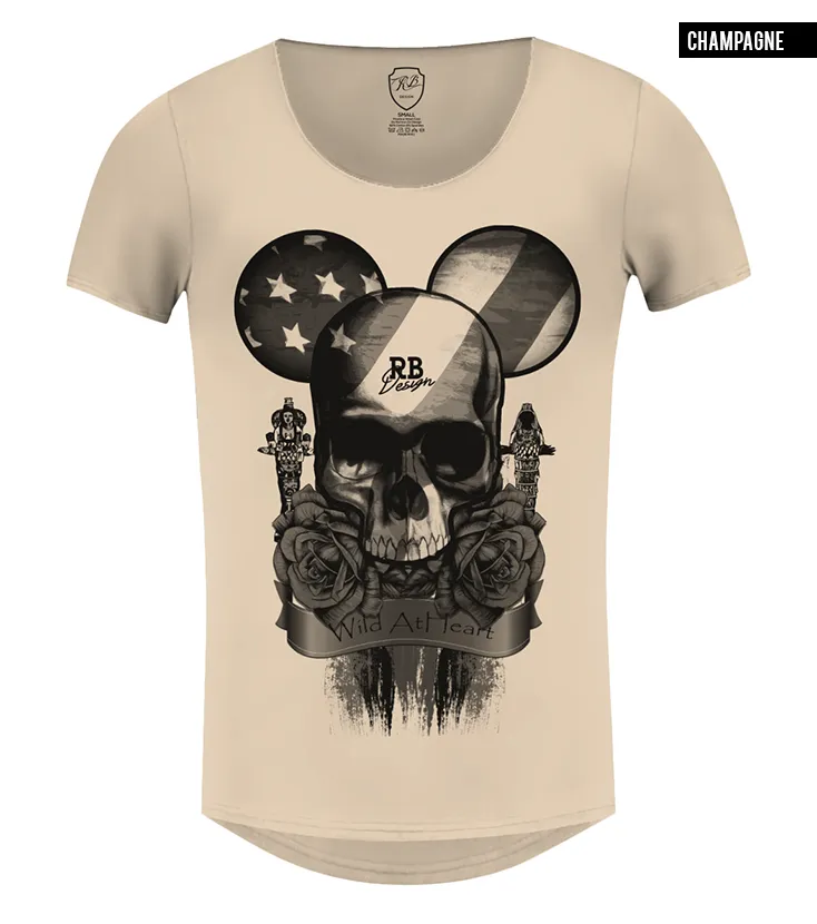 Men's T-shirt Designer Flowers Skull Tee "Mickey" RB Design Edition / color option / MD321