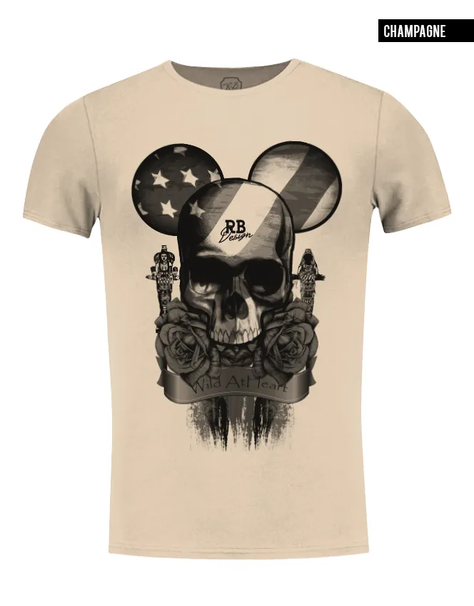 Men's T-shirt Designer Flowers Skull Tee "Mickey" RB Design Edition / color option / MD321