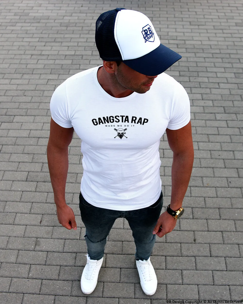 Men's T-shirt Gangsta Rap Made Me Do It MD929