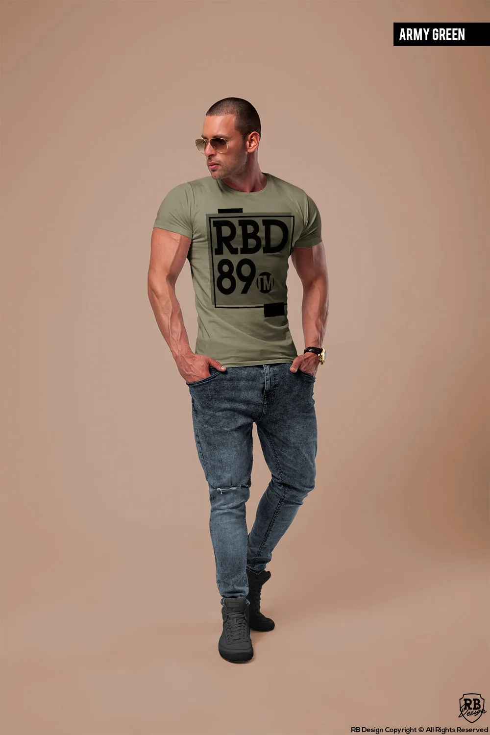 Men's T-shirt RBD Brand Cool Scoop Neck Muscle Fit Tee / Color Option / MD799