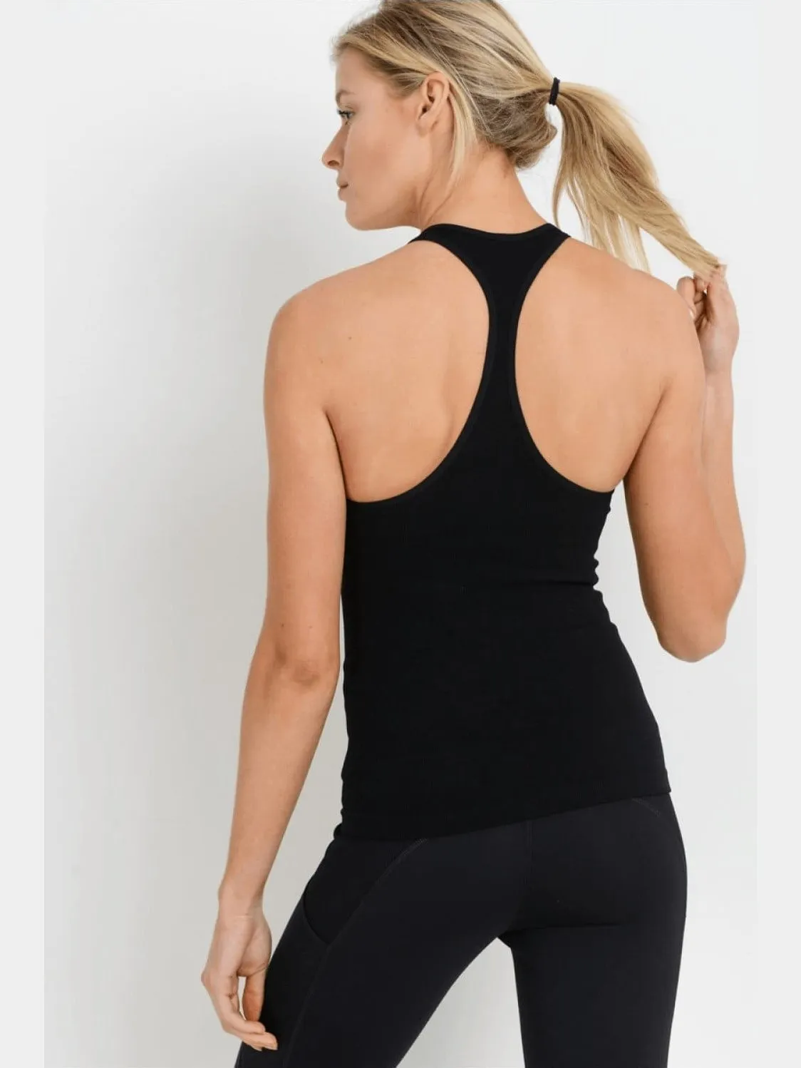 Mono B Seamless Ribbed Racerback Tank