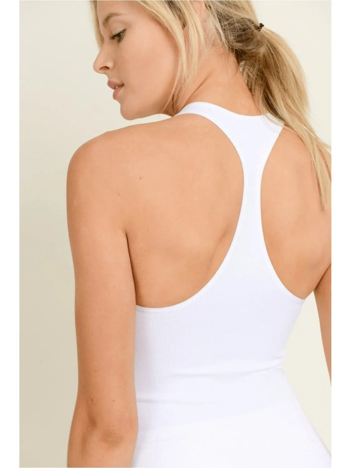 Mono B Seamless Ribbed Racerback Tank