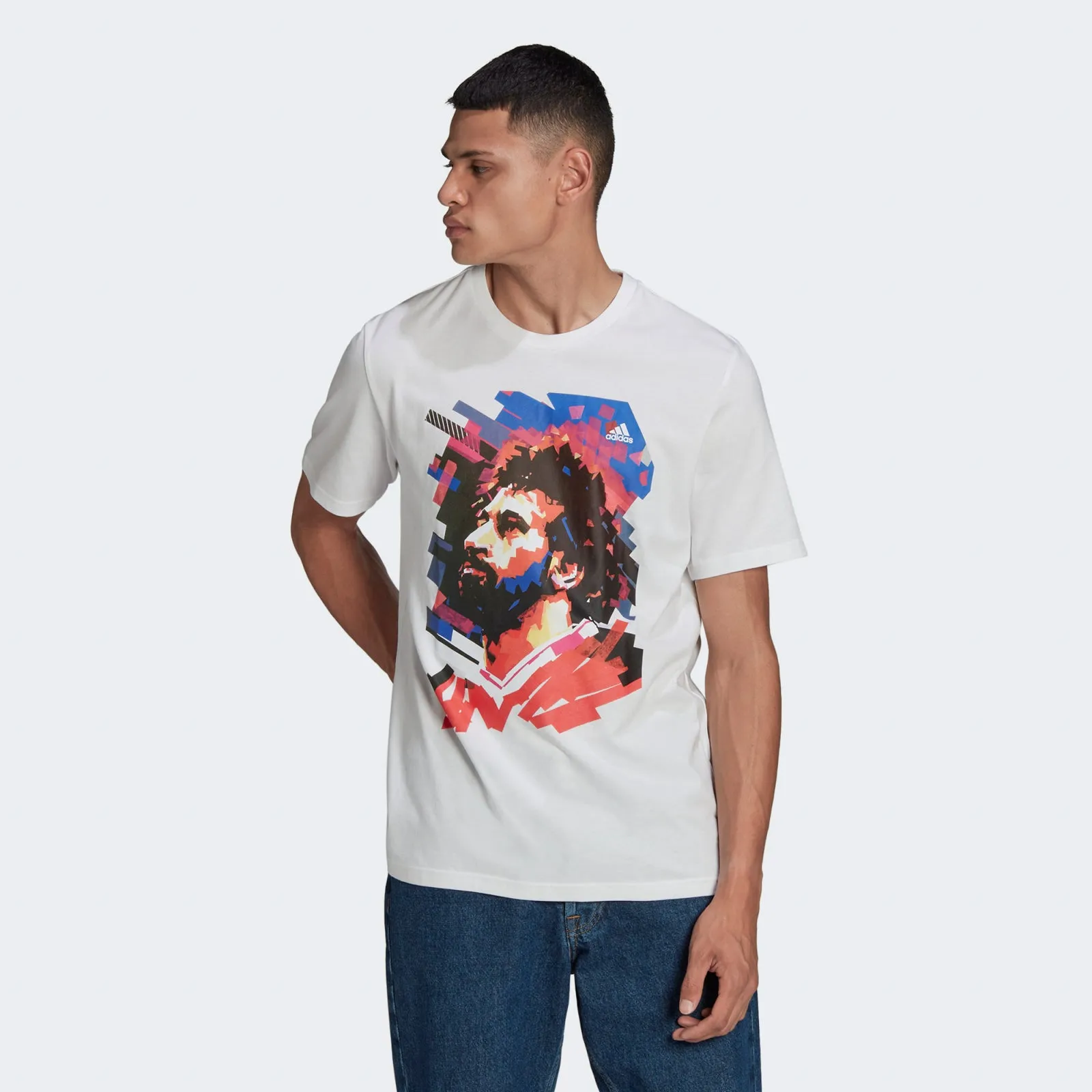 M.Salah Soccer Graphic T-Shirt - White by Adidas