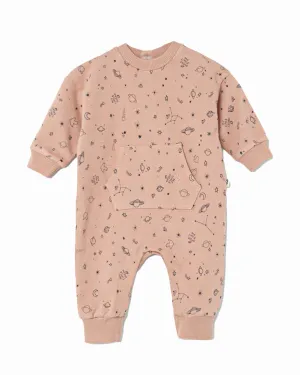 MY LITTLE COZMO MANIFESTO n°1 Baby Cozmo Plush Jumpsuit Onesie in Burnt Pink