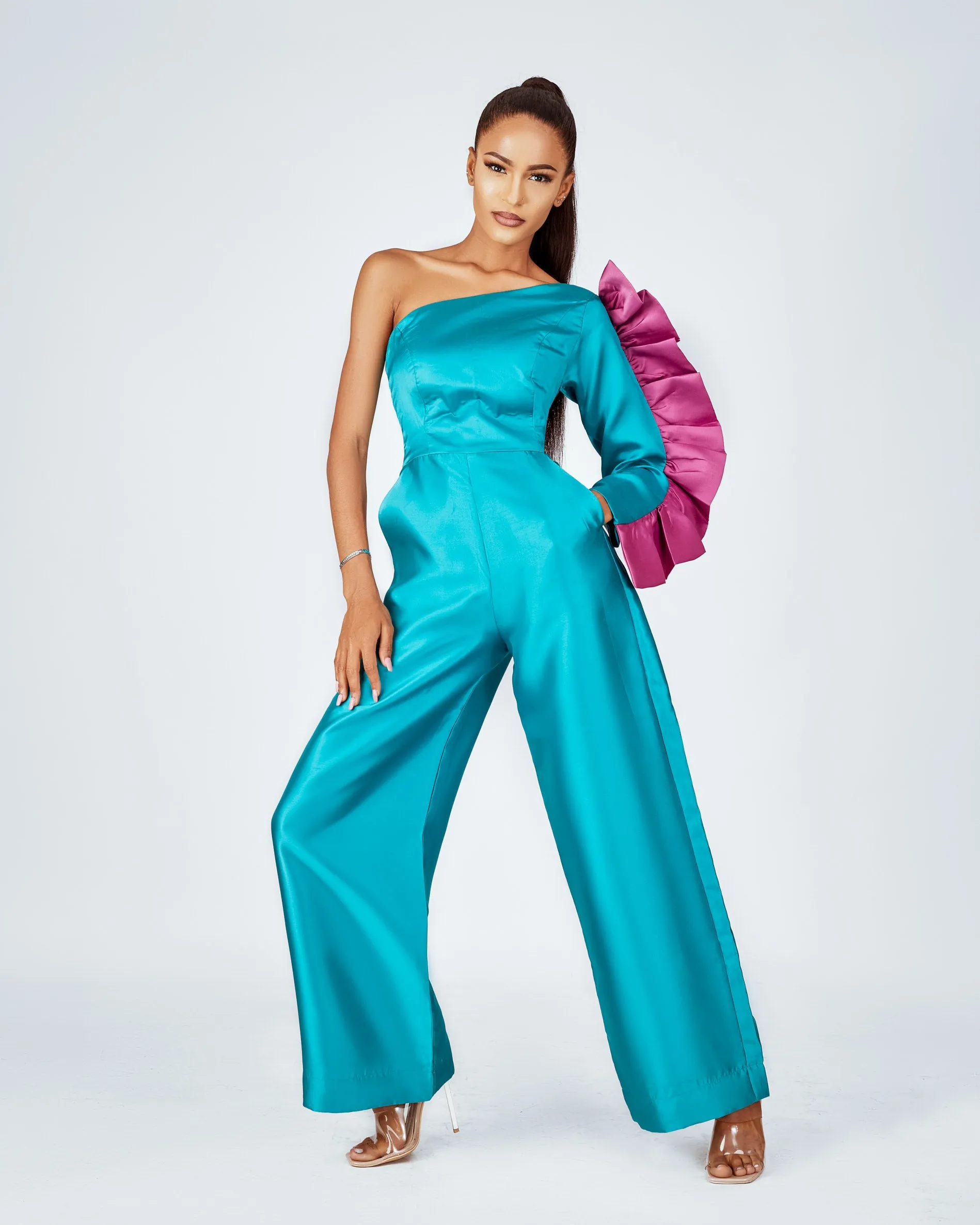 Naomi Contrasting Palazzo Jumpsuit