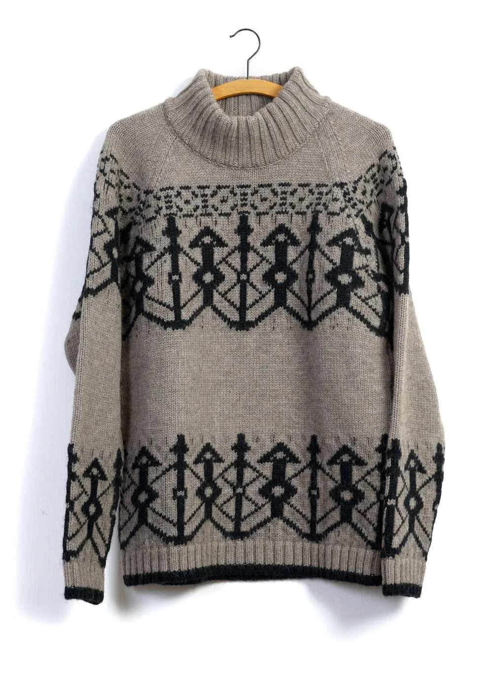 NORMANN | Pattern Knit Sweater | Stone/Coal