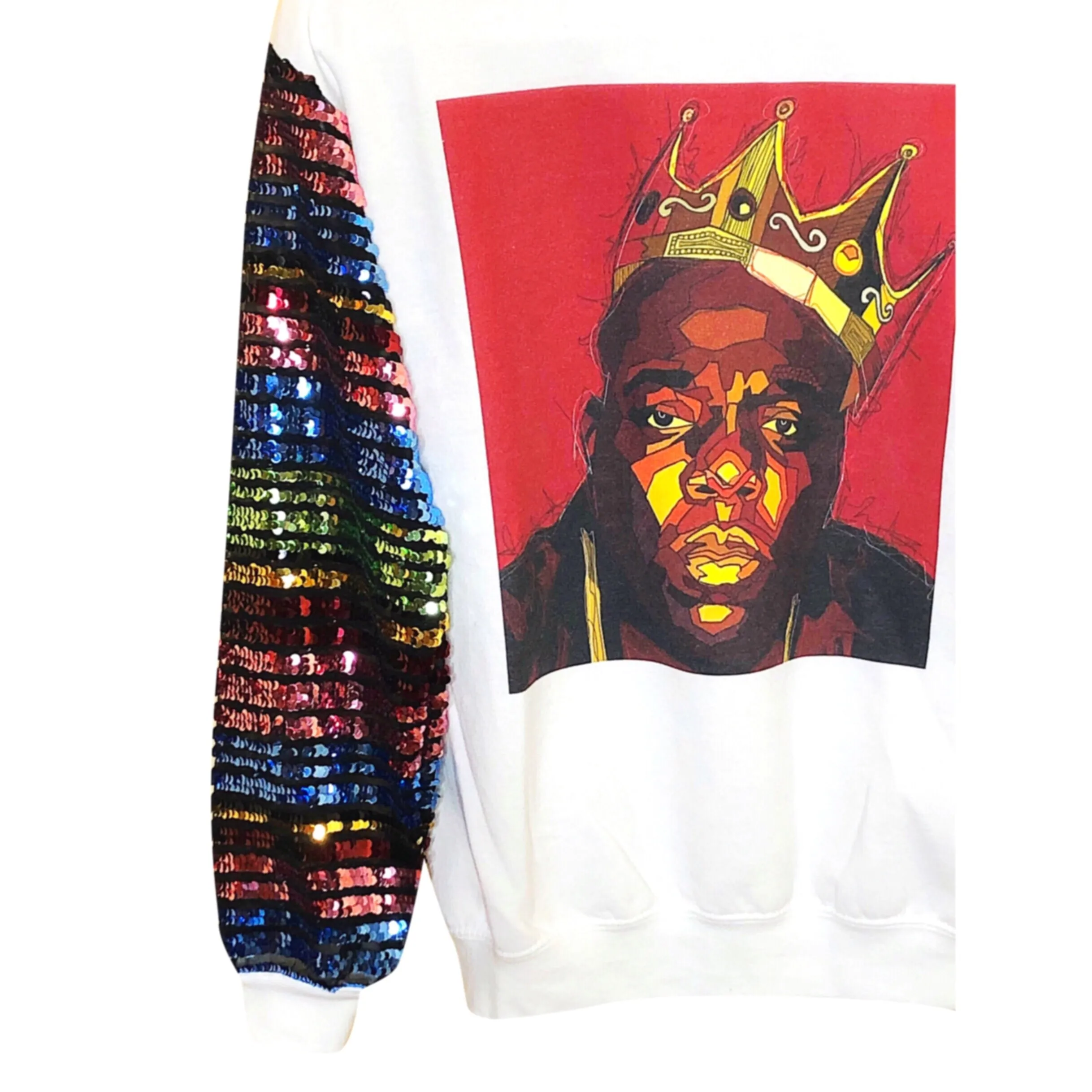 NOTORIOUS BIG Stripe Sequin Sweat Shirt