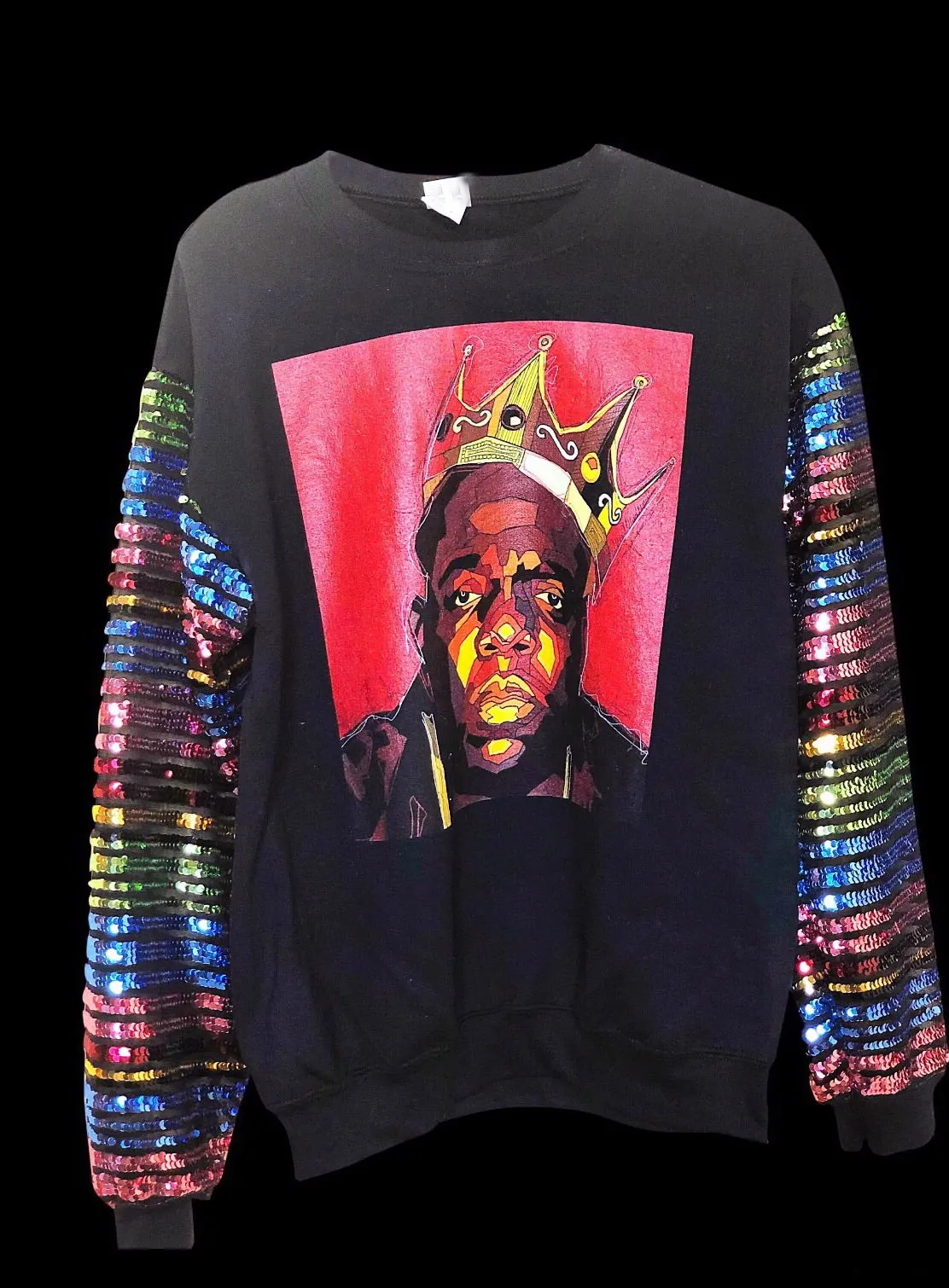 NOTORIOUS BIG Stripe Sequin Sweat Shirt